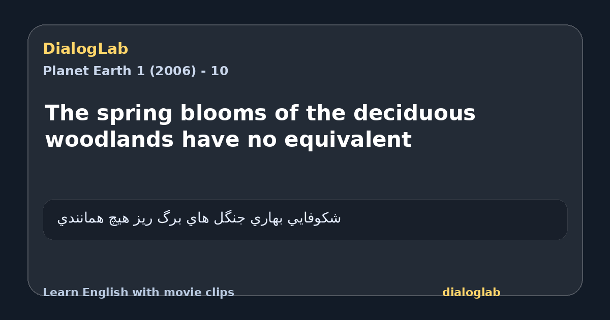 Share card for The spring blooms of the deciduous woodlands have no equivalent