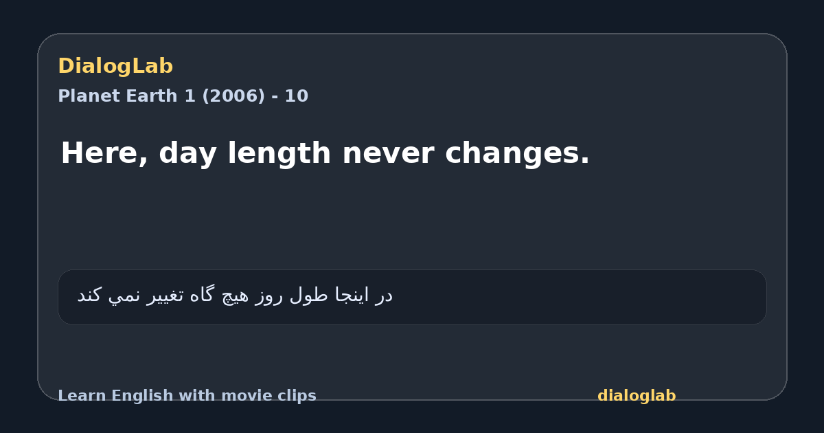 Share card for Here, day length never changes.