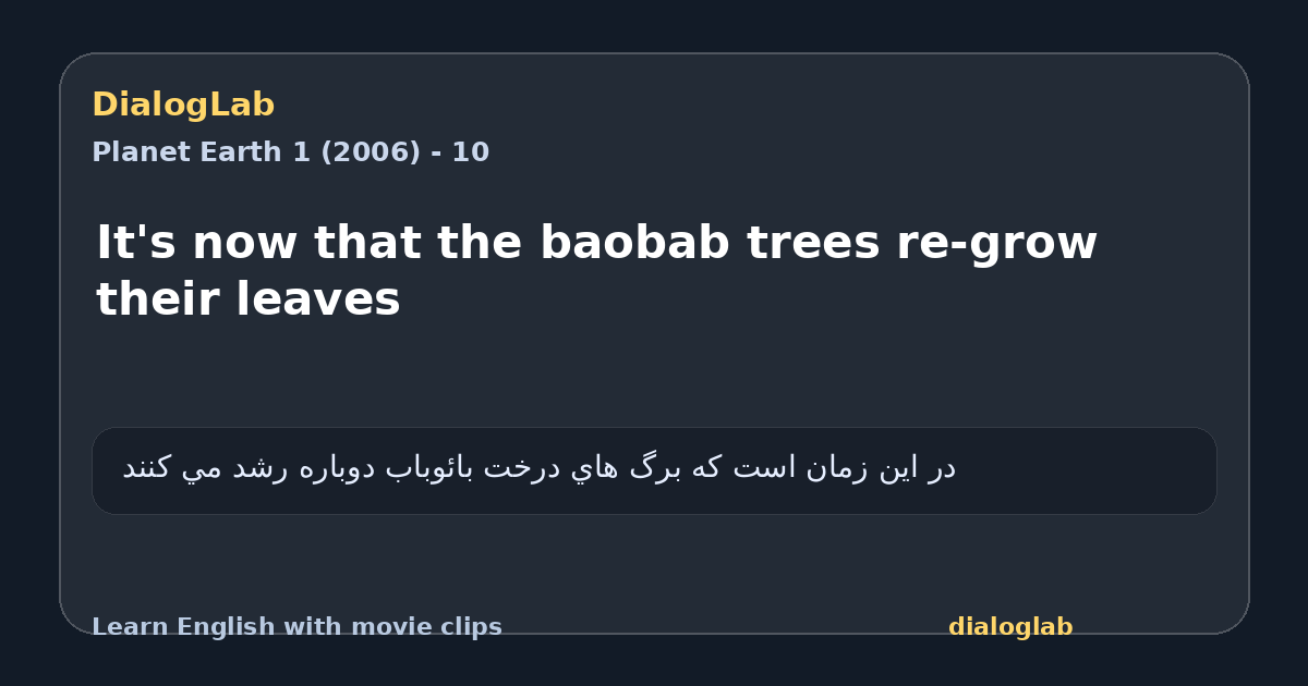 Share card for It's now that the baobab trees re-grow their leaves