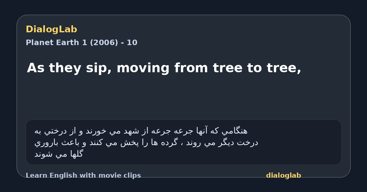 Share card for As they sip, moving from tree to tree,