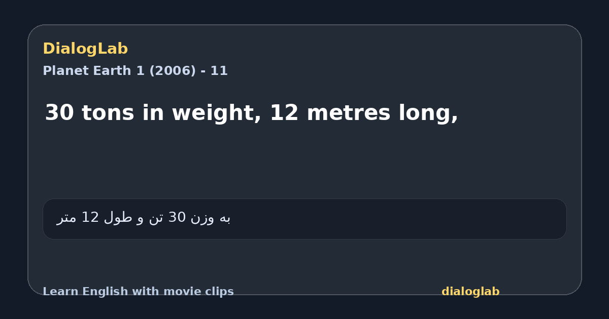 Share card for 30 tons in weight, 12 metres long,