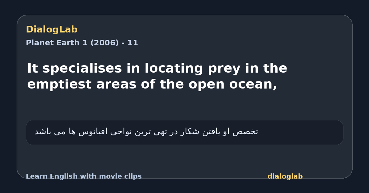 Share card for It specialises in locating prey in the emptiest areas of the open ocean,
