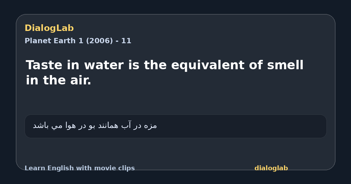 Share card for Taste in water is the equivalent of smell in the air.