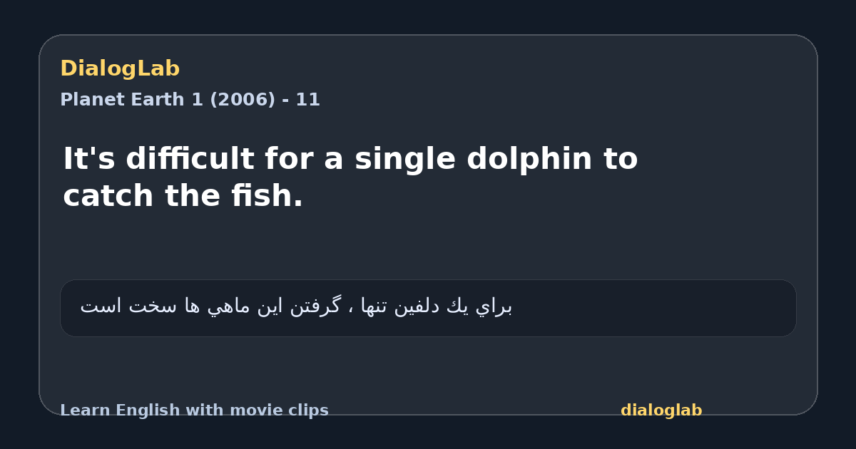 Share card for It's difficult for a single dolphin to catch the fish.