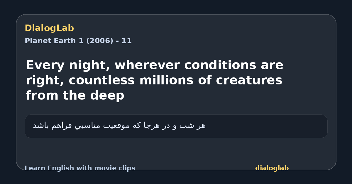 Share card for Every night, wherever conditions are right, countless millions of creatures from the deep
