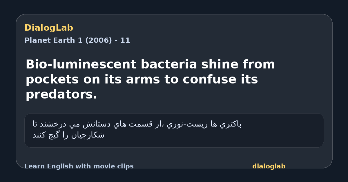 Share card for Bio-luminescent bacteria shine from pockets on its arms to confuse its predators.
