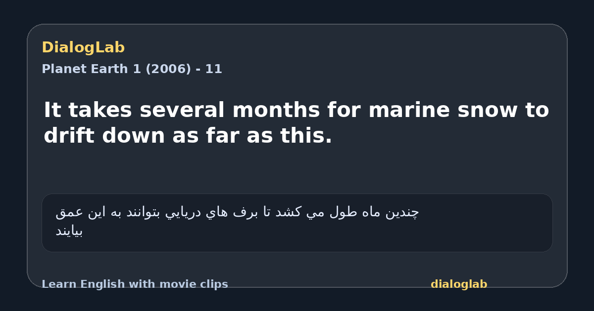 Share card for It takes several months for marine snow to drift down as far as this.