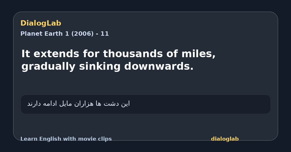 Share card for It extends for thousands of miles, gradually sinking downwards.