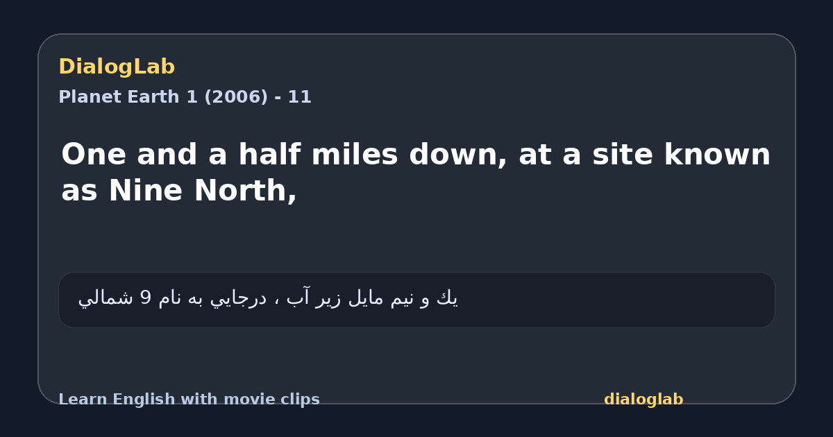 Share card for One and a half miles down, at a site known as Nine North,