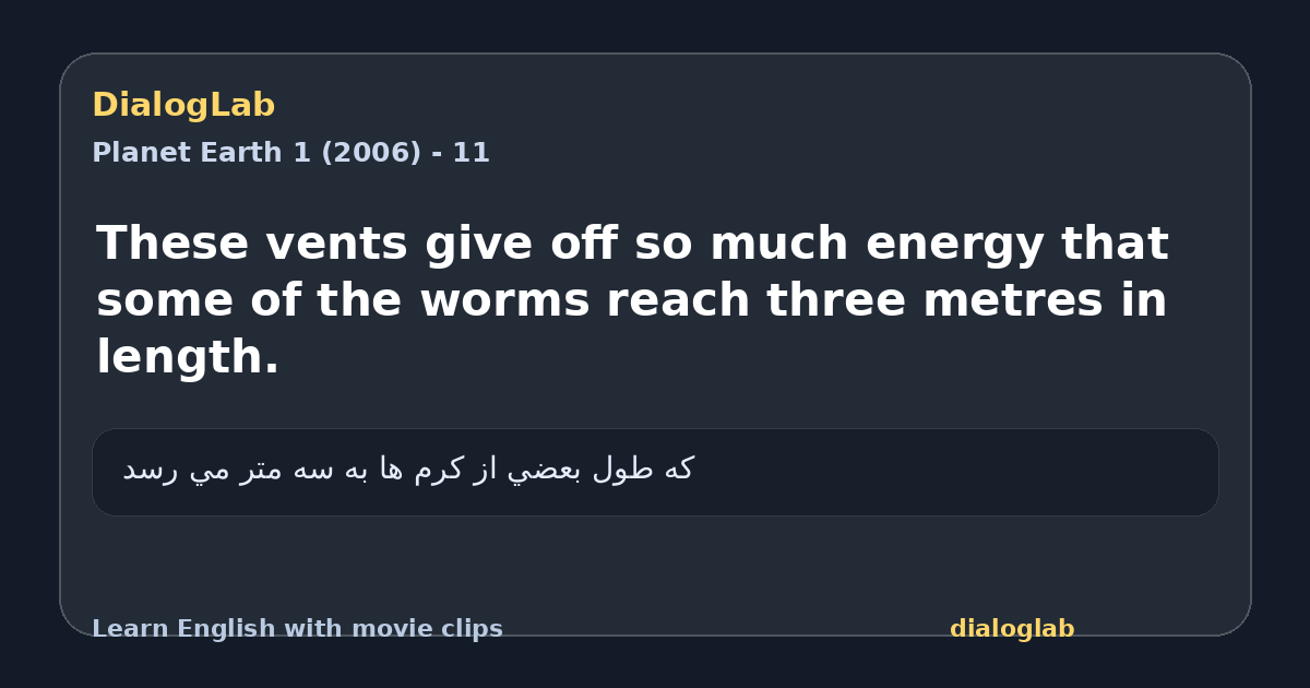 Share card for These vents give off so much energy that some of the worms reach three metres in length.