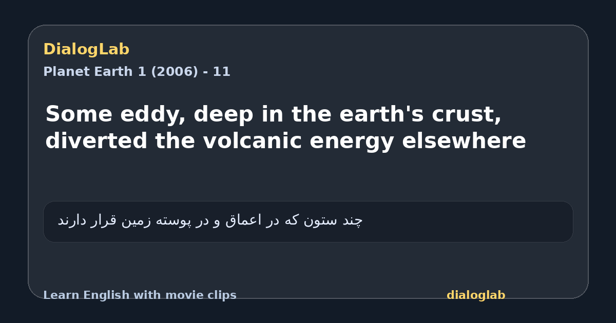 Share card for Some eddy, deep in the earth's crust, diverted the volcanic energy elsewhere