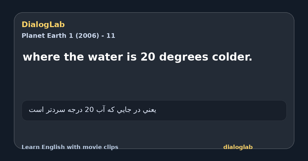 Share card for where the water is 20 degrees colder.