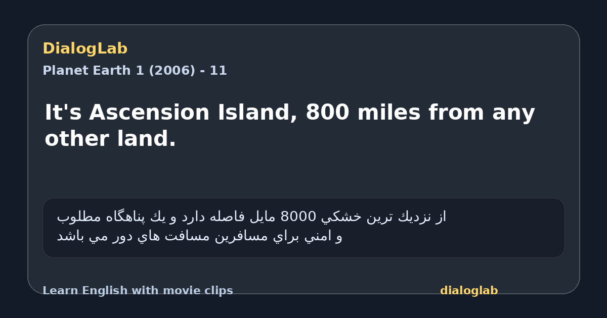 Share card for It's Ascension Island, 800 miles from any other land.