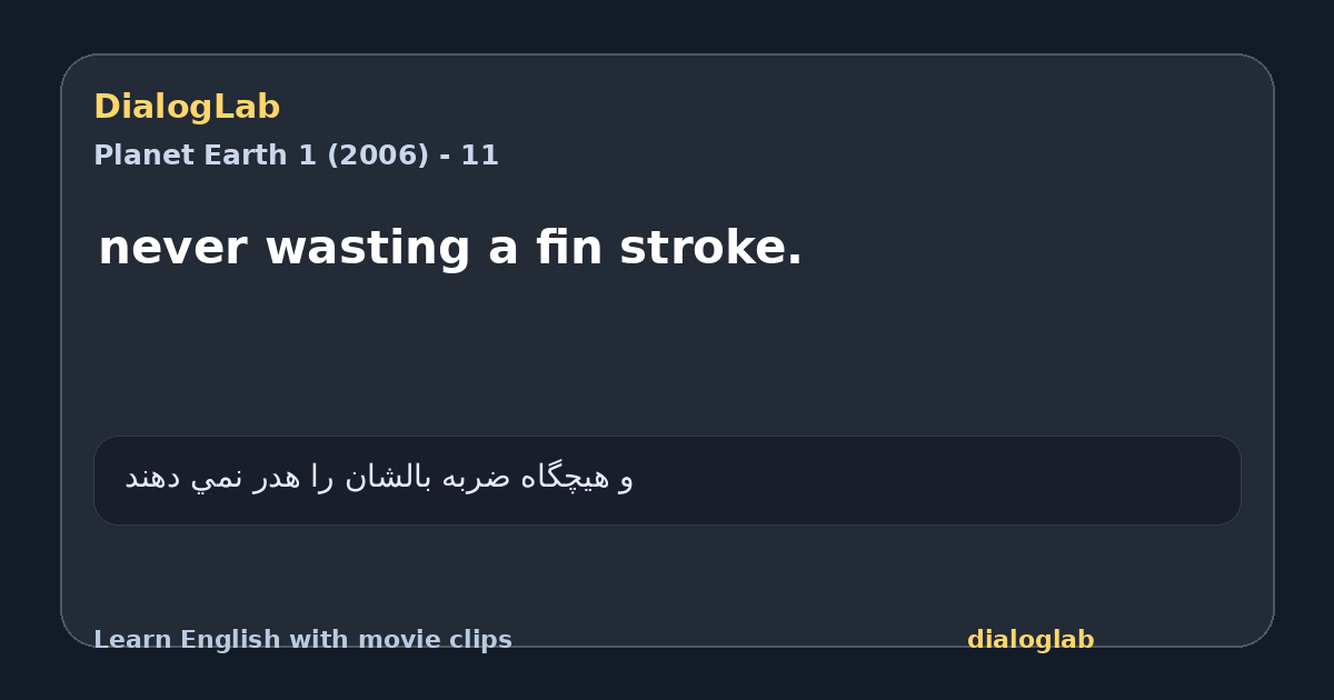 Share card for never wasting a fin stroke.