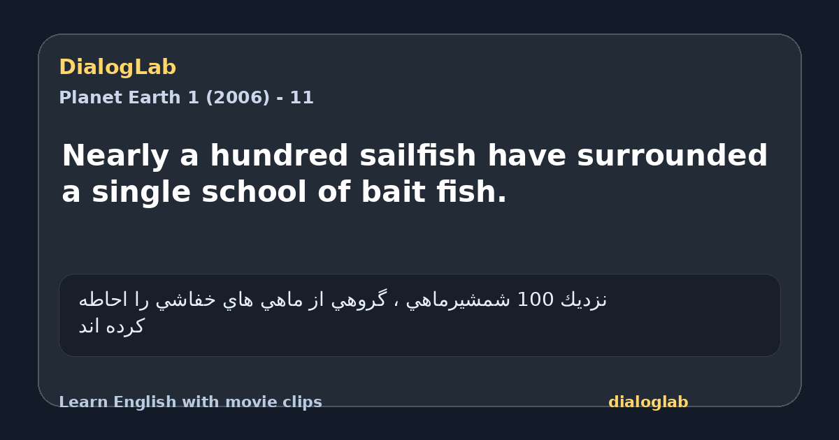 Share card for Nearly a hundred sailfish have surrounded a single school of bait fish.