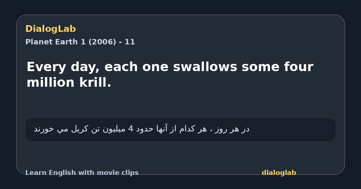 Share card for Every day, each one swallows some four million krill.