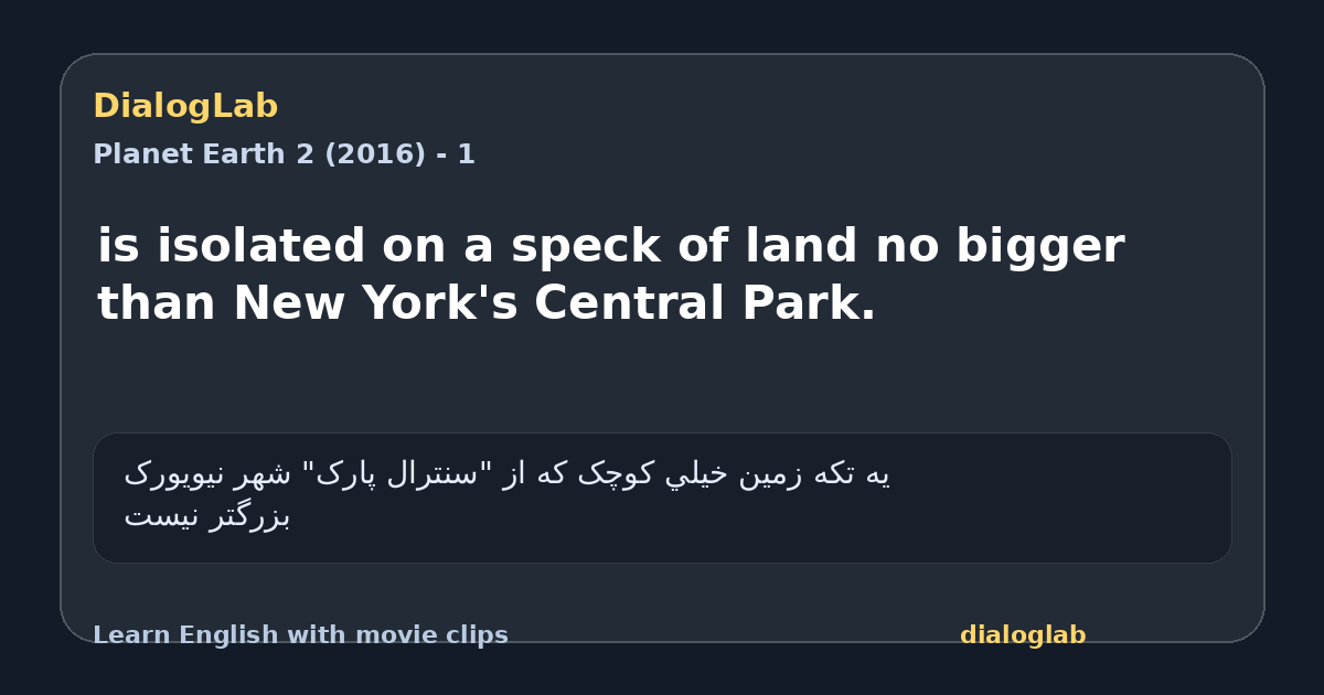 Share card for is isolated on a speck of land no bigger than New York's Central Park.