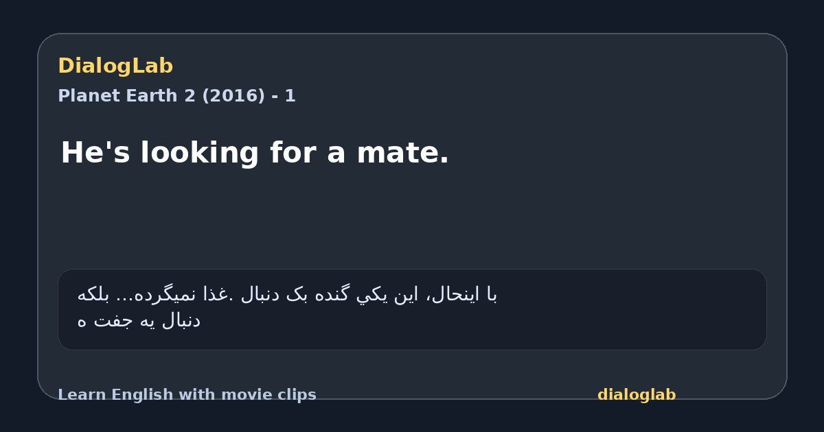 Share card for He's looking for a mate.