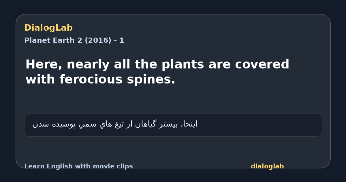 Share card for Here, nearly all the plants are covered with ferocious spines.
