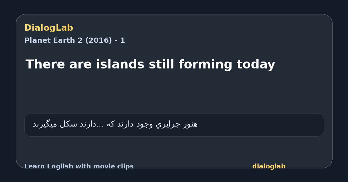 Share card for There are islands still forming today