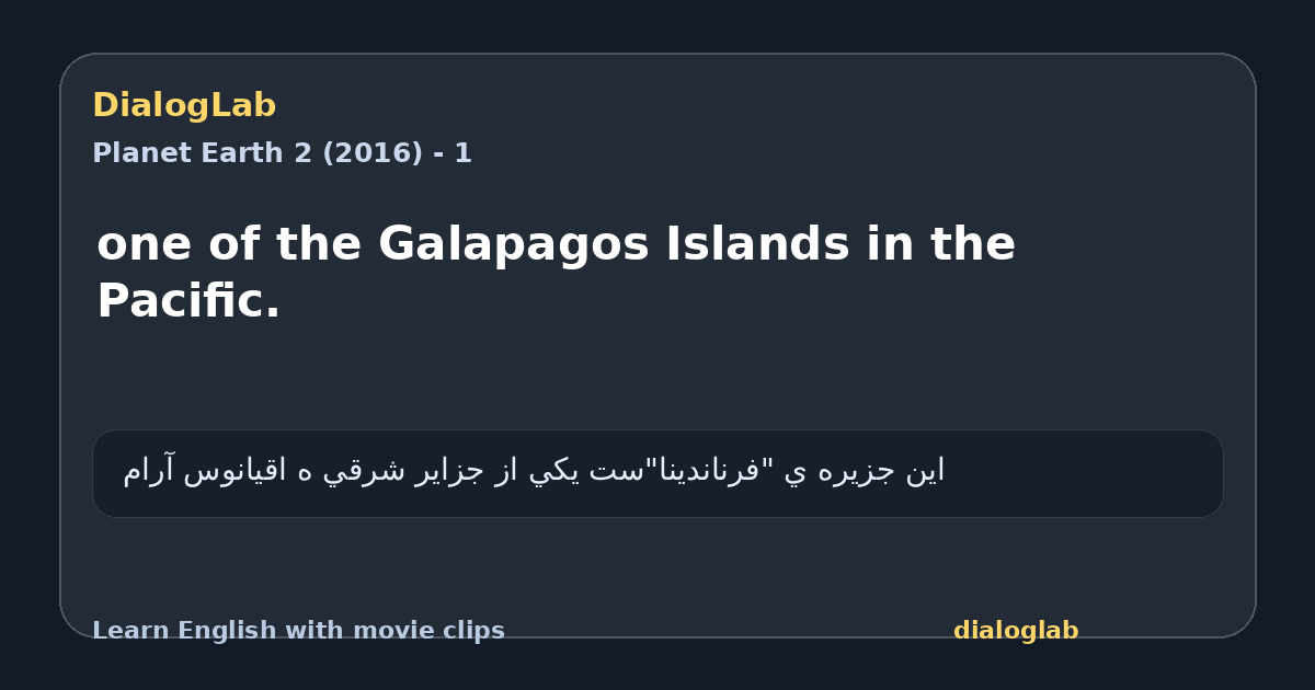 Share card for one of the Galapagos Islands in the Pacific.