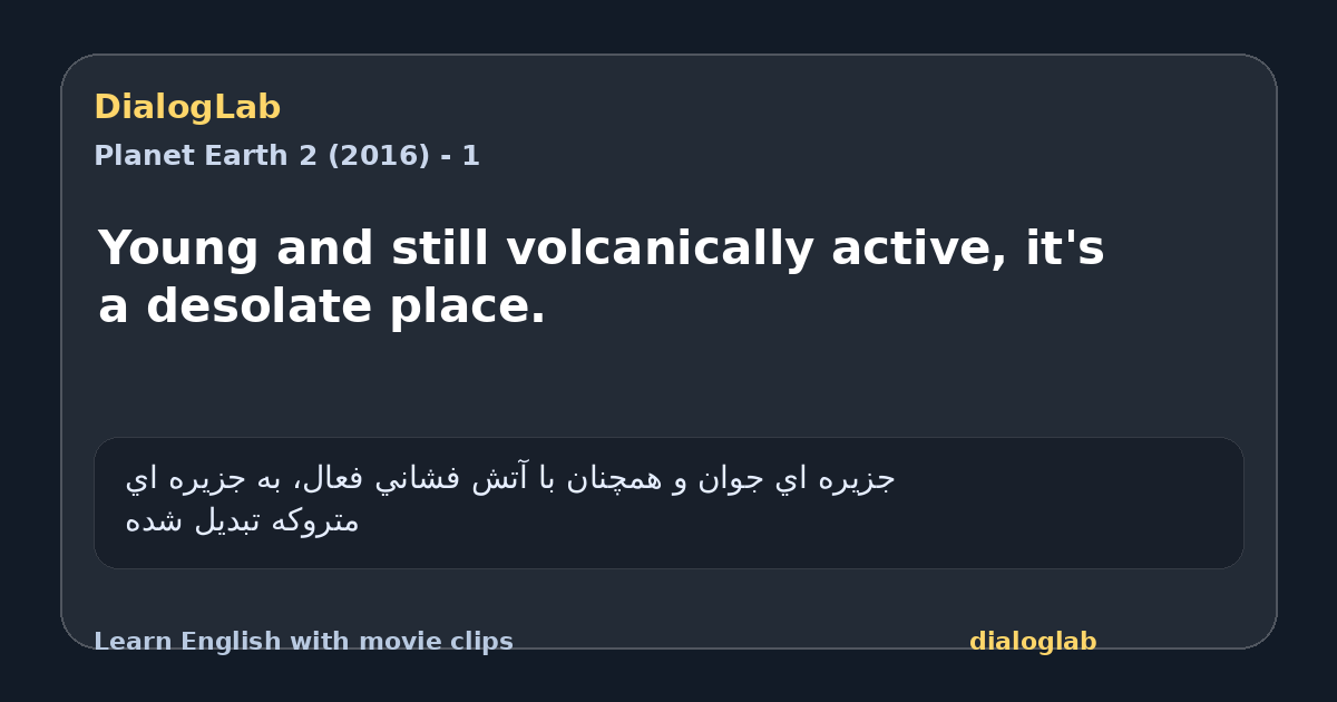 Share card for Young and still volcanically active, it's a desolate place.