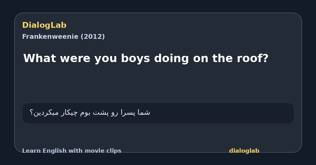 Share card for What were you boys doing on the roof?