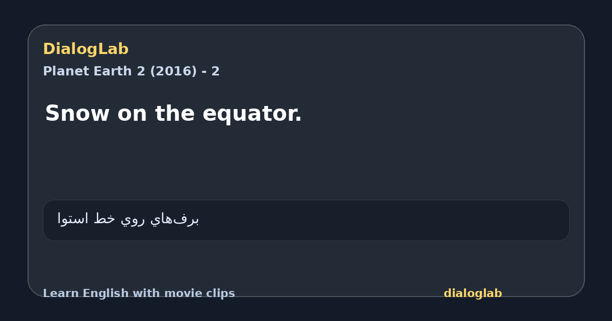 Share card for Snow on the equator.