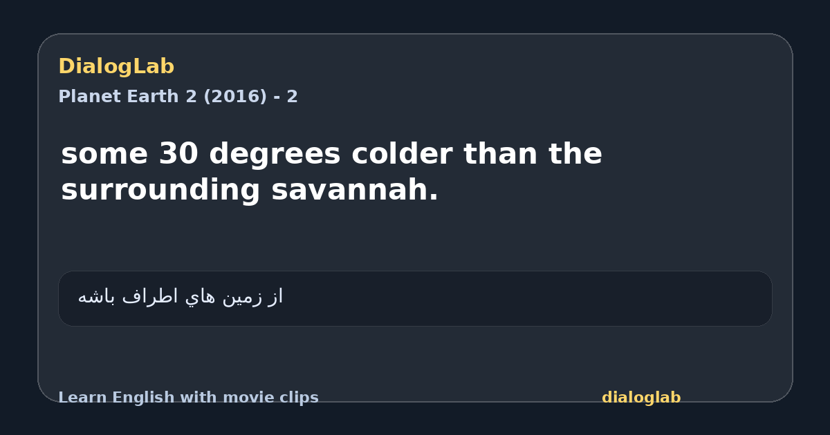 Share card for some 30 degrees colder than the surrounding savannah.