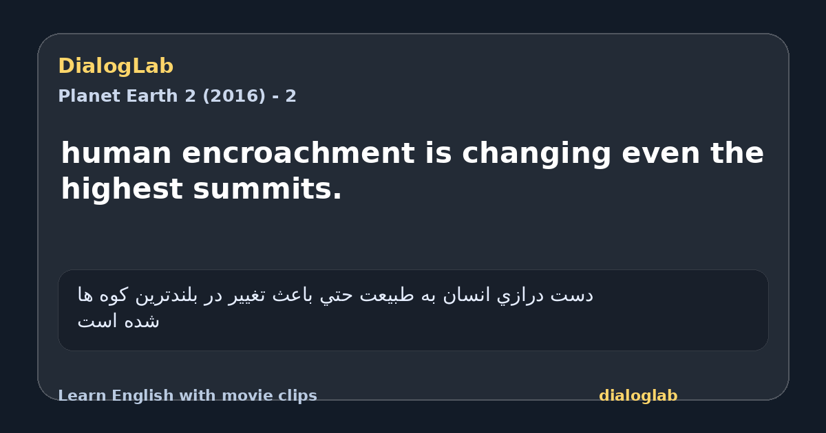 Share card for human encroachment is changing even the highest summits.