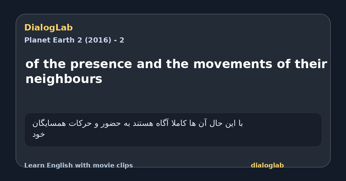 Share card for of the presence and the movements of their neighbours
