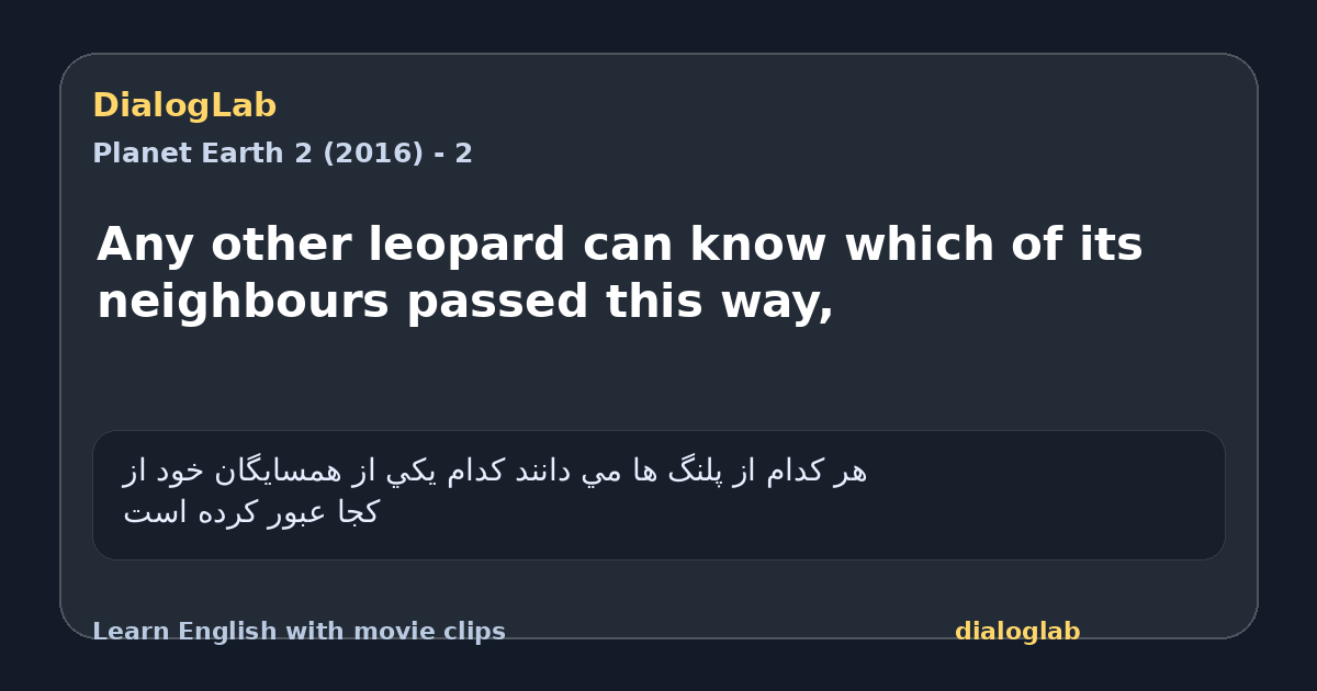 Share card for Any other leopard can know which of its neighbours passed this way,