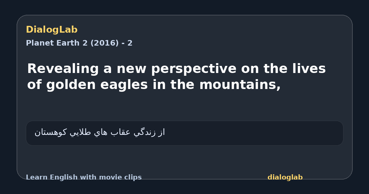 Share card for Revealing a new perspective on the lives of golden eagles in the mountains,