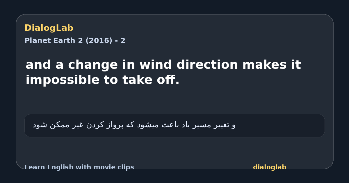 Share card for and a change in wind direction makes it impossible to take off.