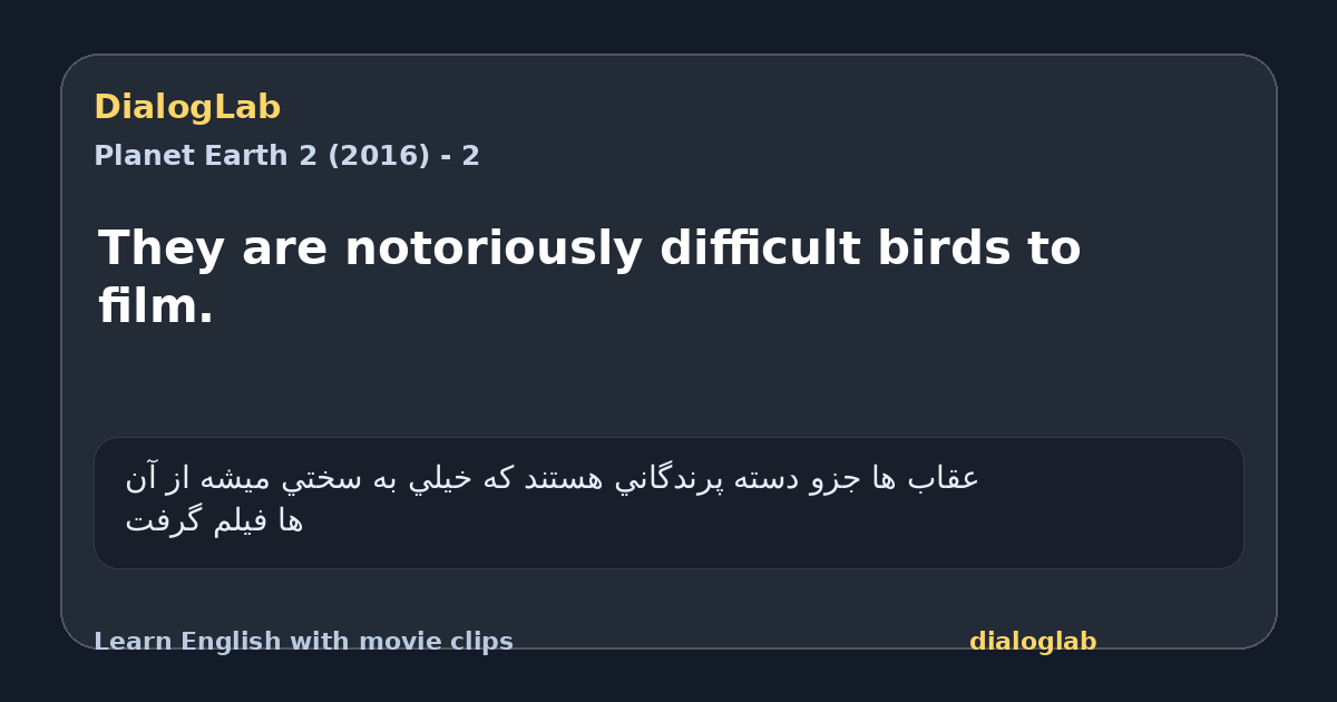 Share card for They are notoriously difficult birds to film.