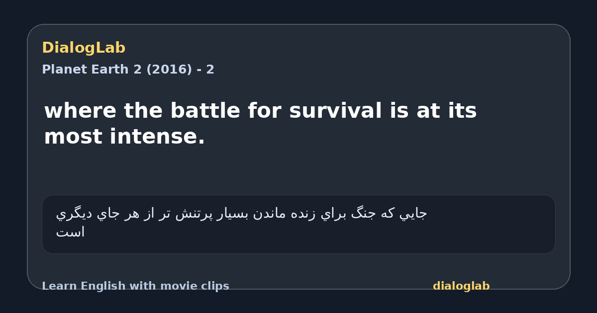 Share card for where the battle for survival is at its most intense.