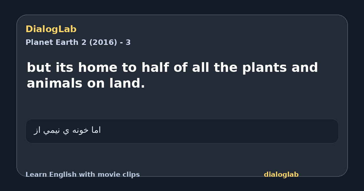 Share card for but its home to half of all the plants and animals on land.