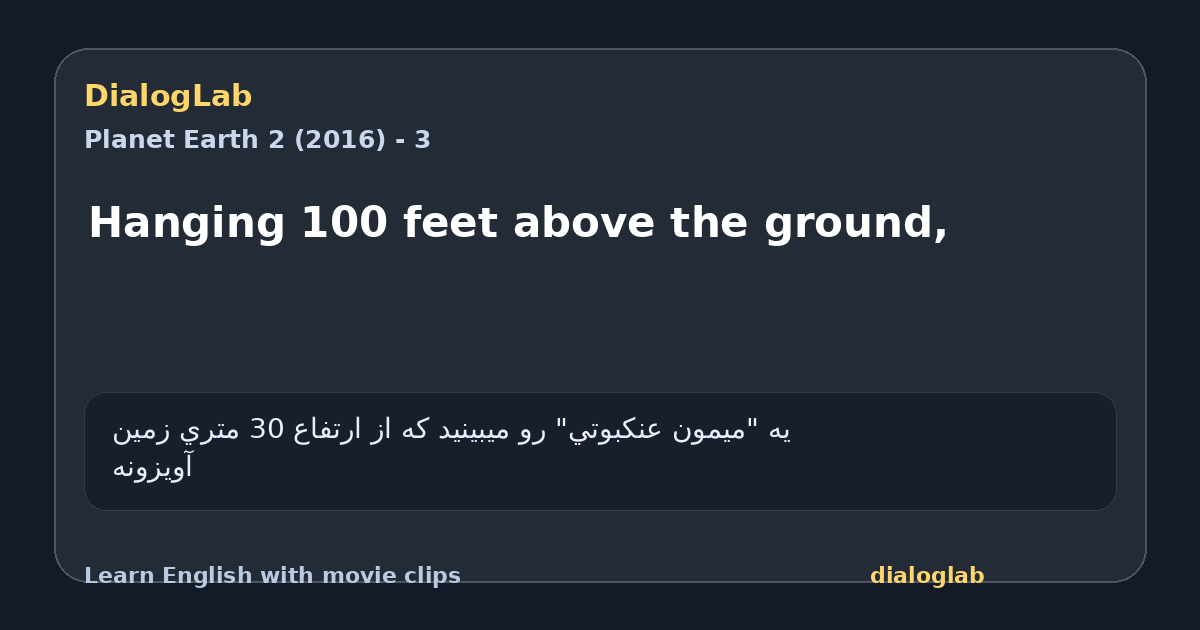 Share card for Hanging 100 feet above the ground,