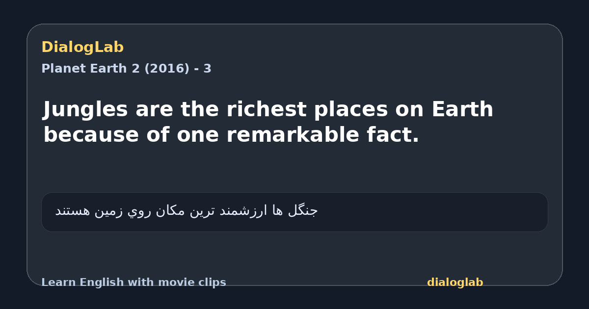 Share card for Jungles are the richest places on Earth because of one remarkable fact.