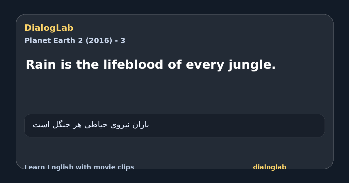 Share card for Rain is the lifeblood of every jungle.