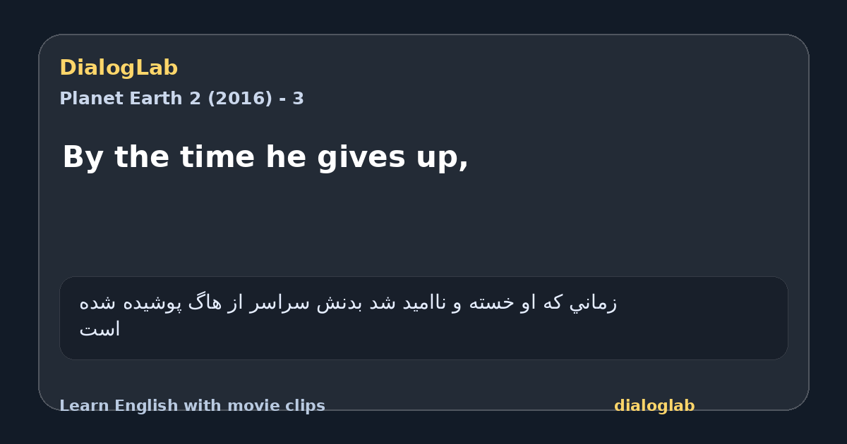 Share card for By the time he gives up,