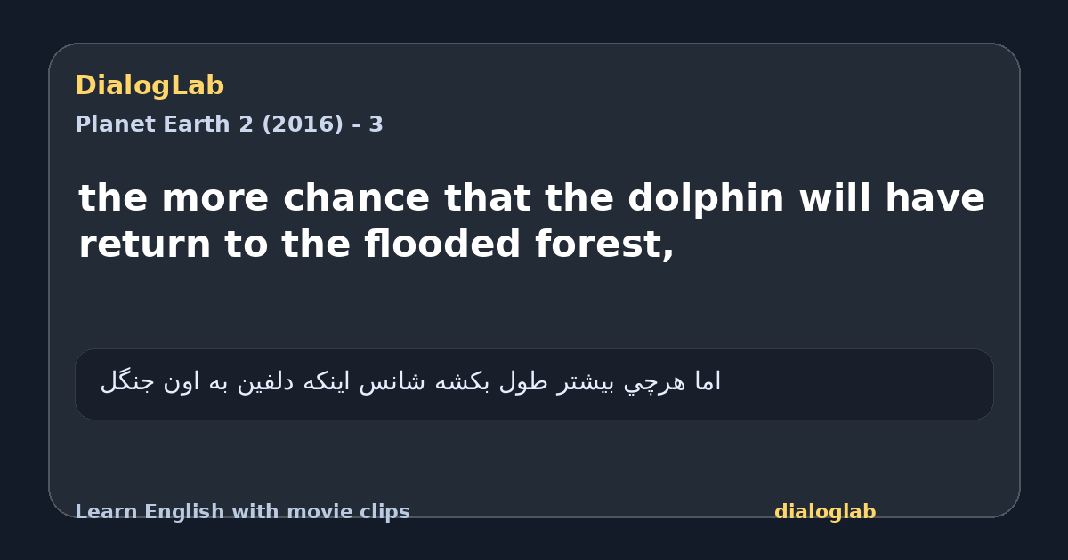 Share card for the more chance that the dolphin will have return to the flooded forest,