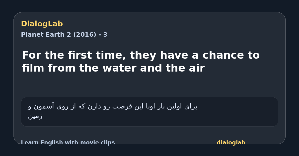 Share card for For the first time, they have a chance to film from the water and the air