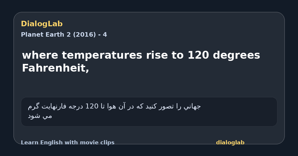 Share card for where temperatures rise to 120 degrees Fahrenheit,
