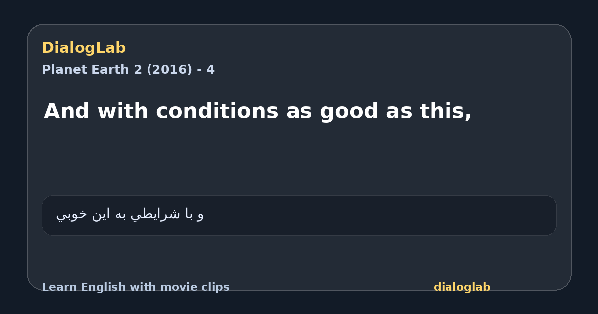 Share card for And with conditions as good as this,