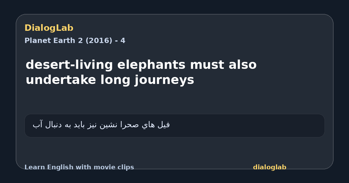 Share card for desert-living elephants must also undertake long journeys