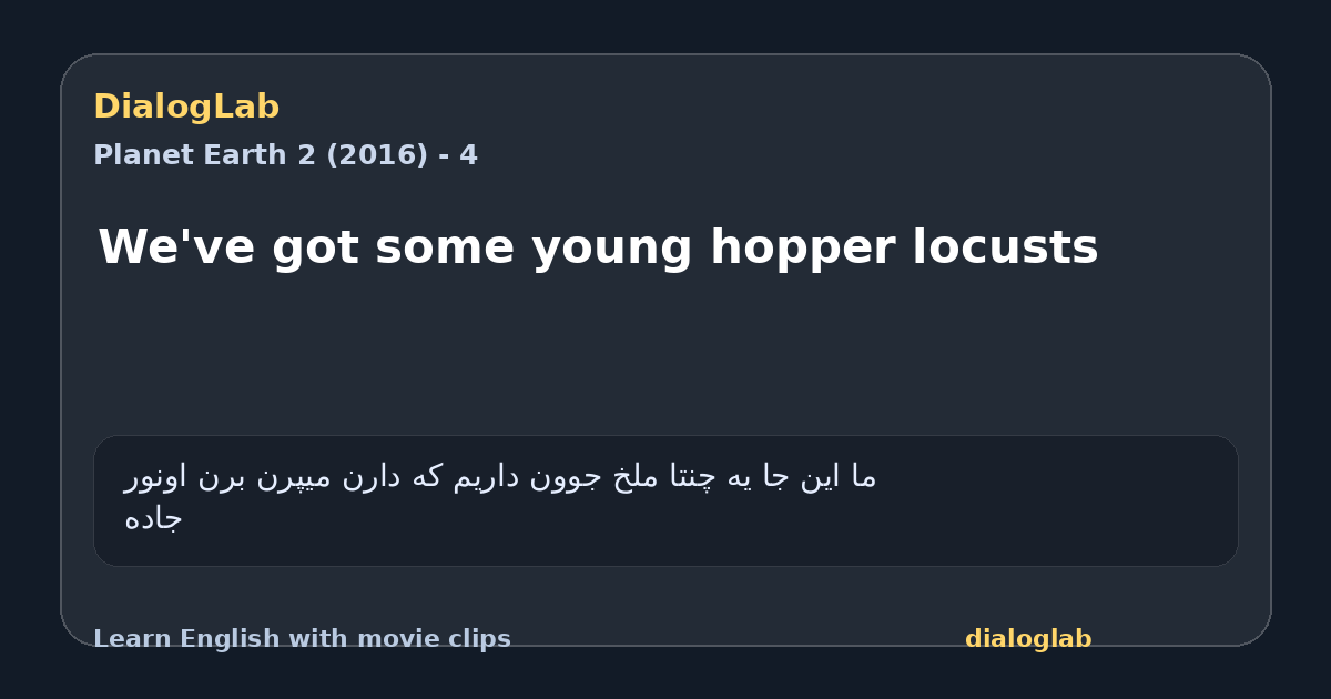 Share card for We've got some young hopper locusts