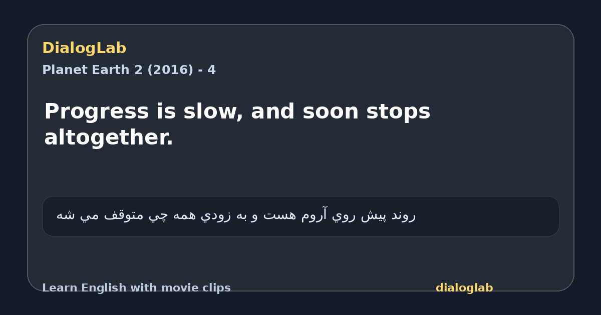 Share card for Progress is slow, and soon stops altogether.