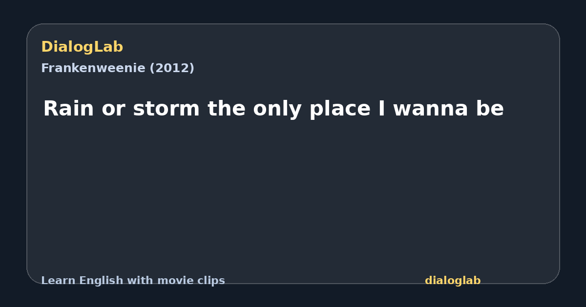 Share card for Rain or storm the only place I wanna be