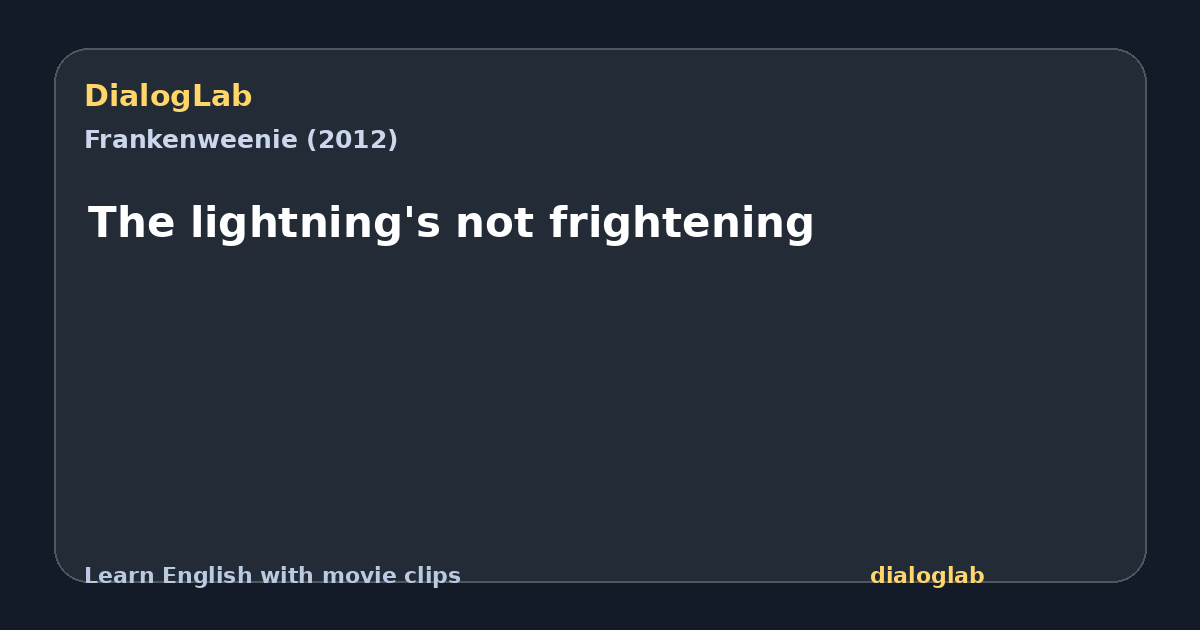Share card for The lightning's not frightening